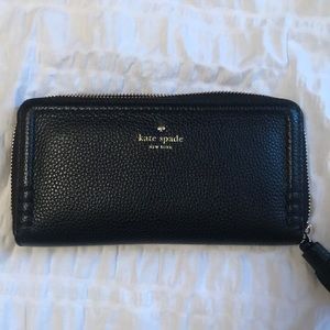 Black Kate Spade long wallet